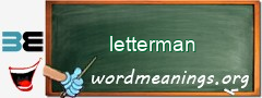 WordMeaning blackboard for letterman